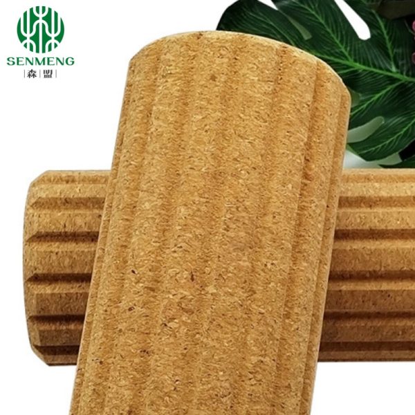 High Density Natural Release Fitness Exercising Cork Yoga Massage Roller - Image 3